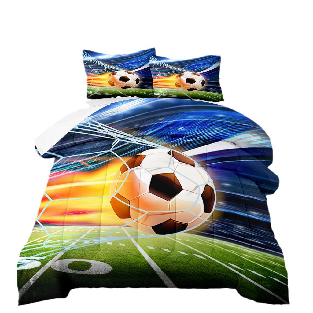 Fußball Sport Heimtextilien Digitaldruck Bettwäsche Fett Steppdeckenbezug Dreiteiliges Set
