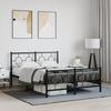 Vidaxl Struttura Letto in Metallo con Testiera e Pediera, Nera, 140X190Cm
