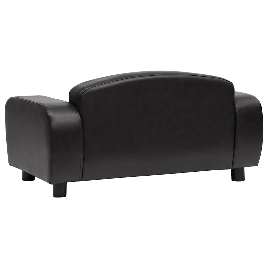 Pet Sofa Black 80 X 50 X 40 Cm Faux Leather