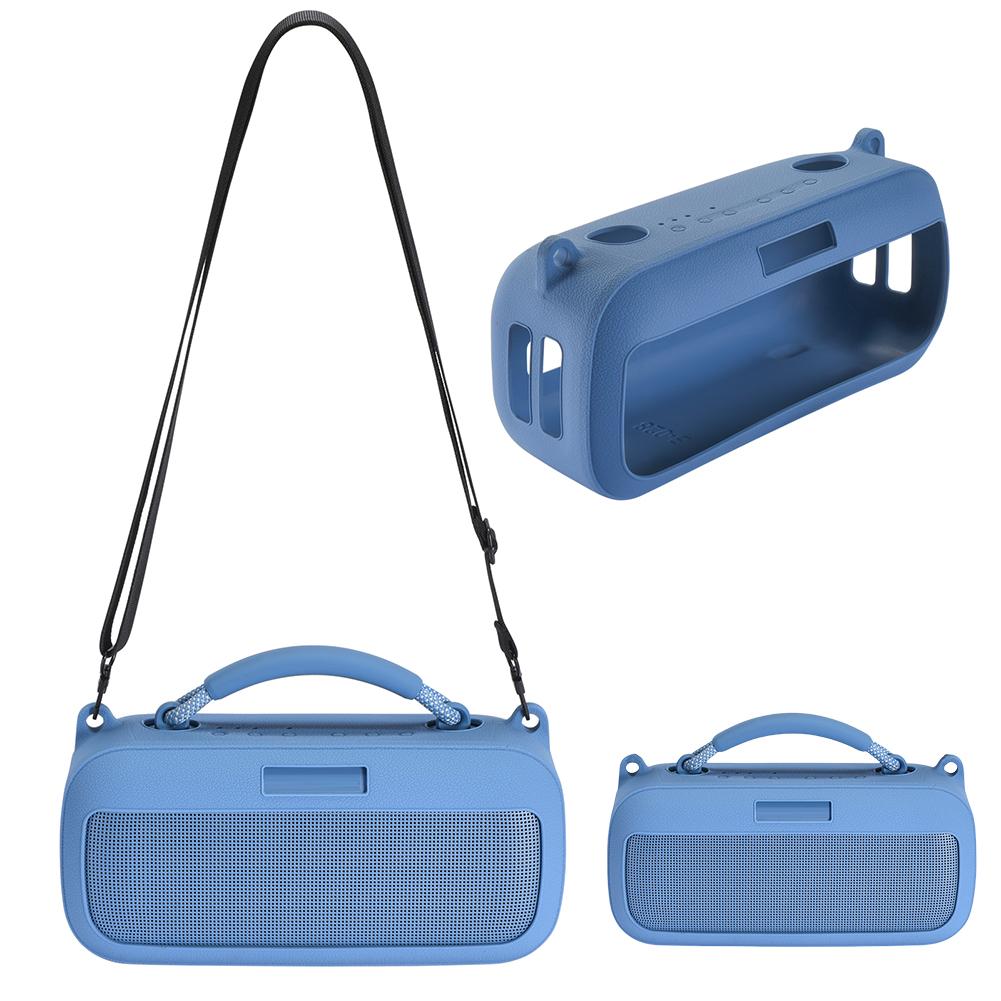 Silikon-Schutzhülle Kratzfestes Schutz-Skin mit Schultergurt Schutzhülle Cover Skin für Bose SoundLink Max Lautsprecher