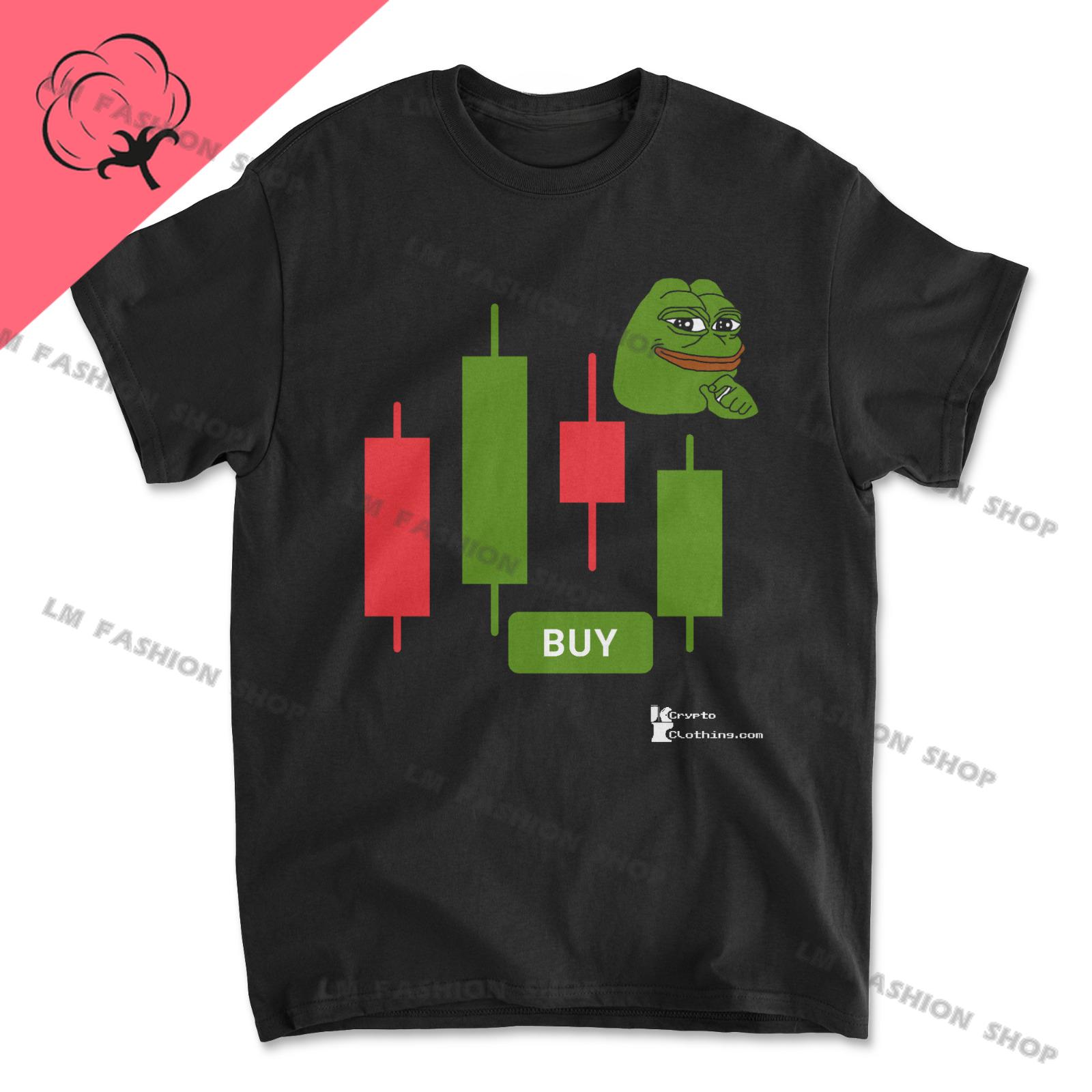 PEPE COIN Crypto Graphic TShirts Men s Clothing Short Sleeve Tops Cotton Tees Women s Printed T-Shirt S