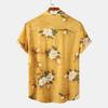 Men Summer Hawaiian Shirt Floral Leaves Print Streetwear Chic Single Breasted Thin Shirt