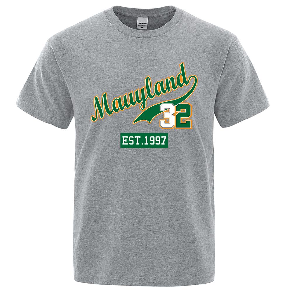 Marllyland 32 Est.1997 Streetwear Letter Graphics Tops Man Casual Oversize T Shirt Cotton Crewneck Loose T Shirts