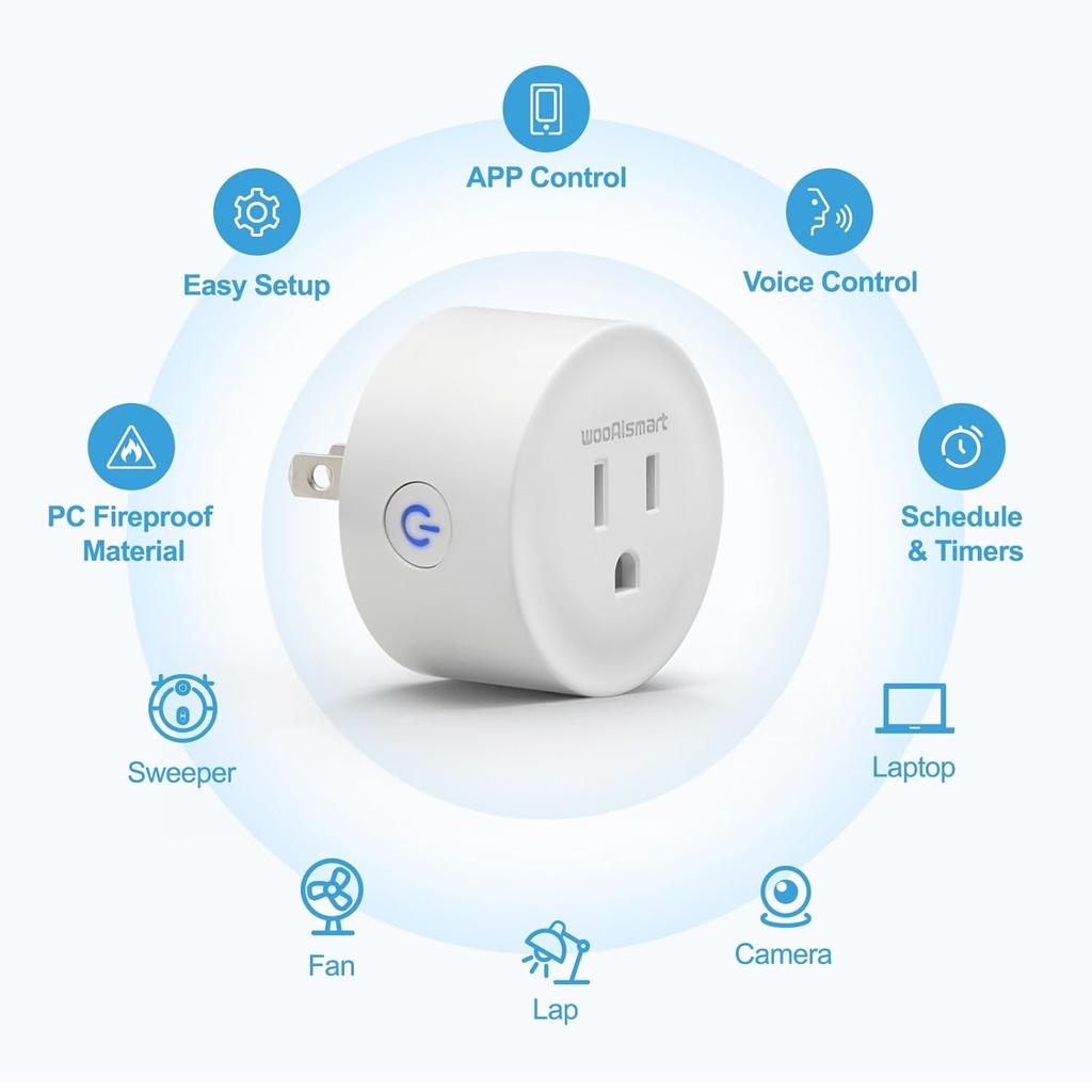 Smart Plug, WiFi Plugs Work with Alexa & Google Assistant, Smart Outlet with Timer & Group Controller, WiFi Outlet for Home, No Hub Required, ETL &