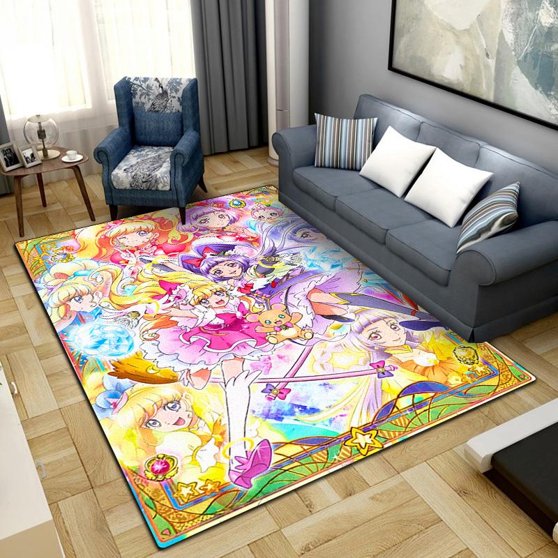 

Pretty Cure Print Carpet Large Area Rug Non Slip Washable Floor Mat Bedroom Home Decor LXR84 60x90cm