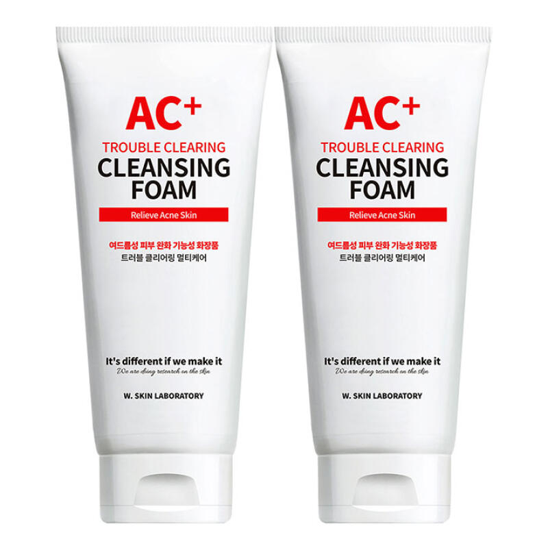 [w-skinlab] AC+ Trouble Clearing Cleansing Foam 150ml x2