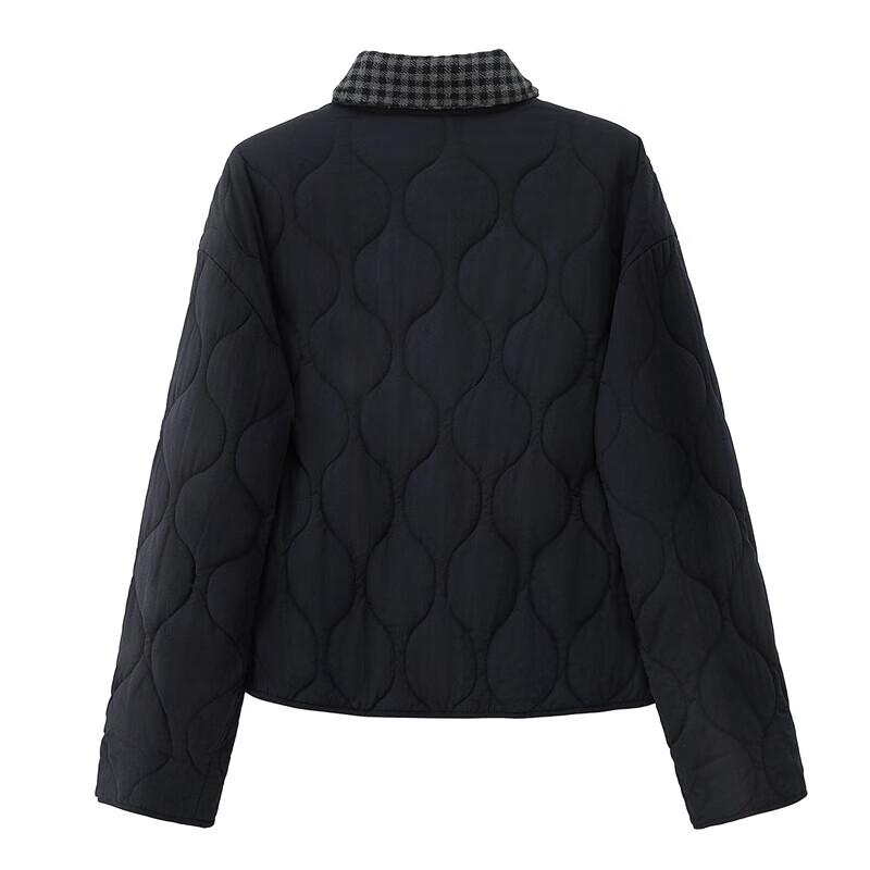 Siboshe Women's Plaid Patchwork Padded Jacket