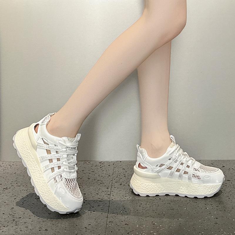 Thick-soled hollowed-out dad shoes New summer small casual sports sandals