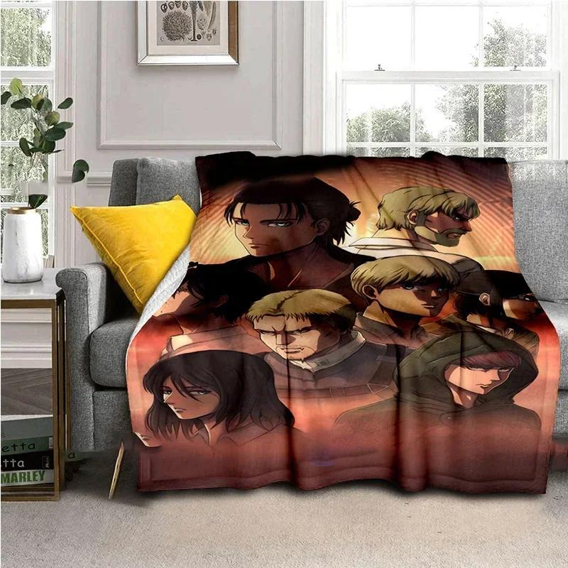 Shingeki No Kyojin Anime Attack on Titan 3D Plush Blanket Throw Blanket Bedspread Flannel Blanket Couch Quilt Cover Travel 75x90cm