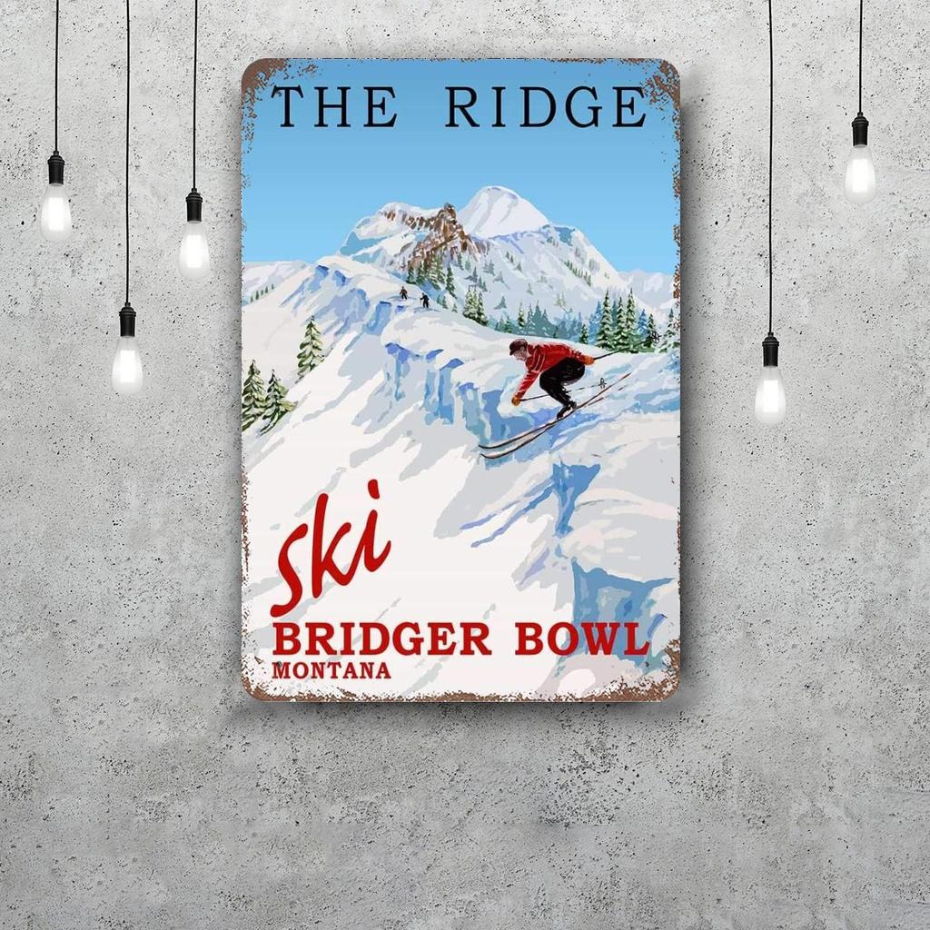 ski Classic Poster Rusty Metal Plaque Retro Decorative Plate Bar Man Cave Garage Club Metal Sign Wall Decoration
