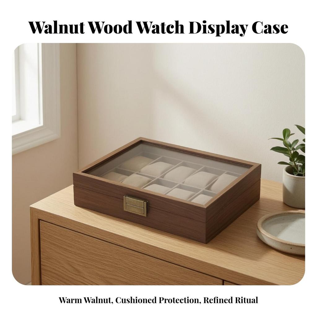 Wooden Watch Box with 10 Slots Soft for Collectors