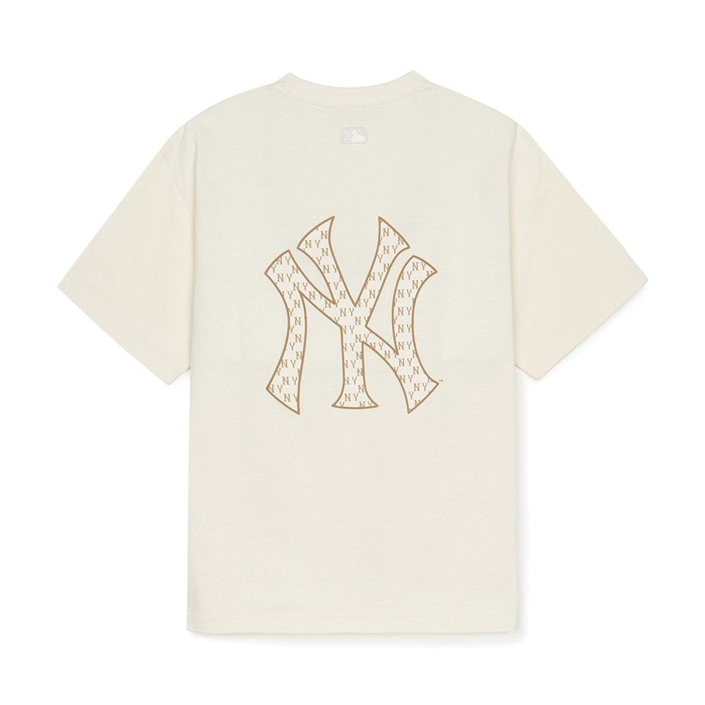 New MLB Monogram NEW YORK YANKEES SS25 T-Shirt Unisex Cream 3ATSM0653-50CRS