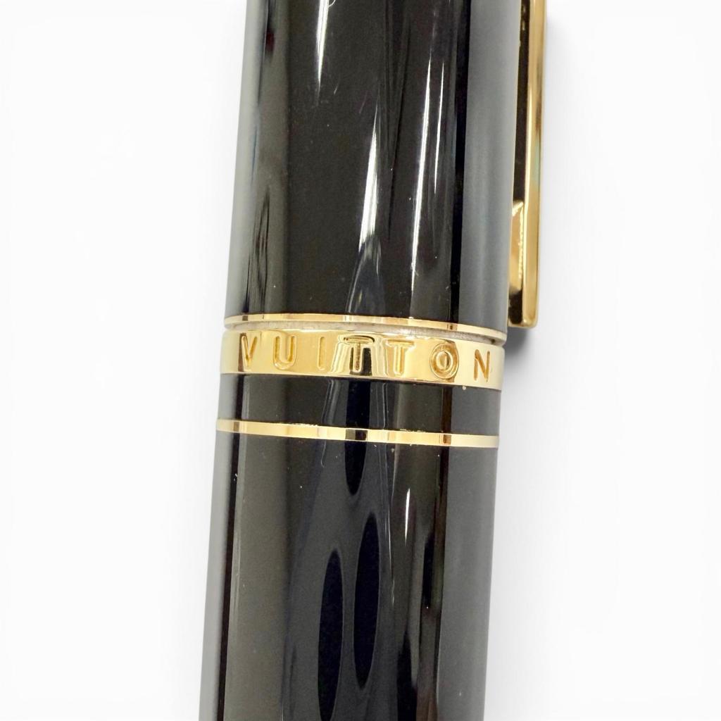 Excellent LOUIS VUITTON Ballpoint Pen Dog Double Lacquer Twist Type Black Mens Used