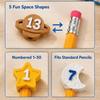 Cute Cartoon Pencil Toppers Set Toppers, Lovely Charms, Pen Number Caps for Classroom Decorations School Supplies Rewards Durable Silicone Protectors