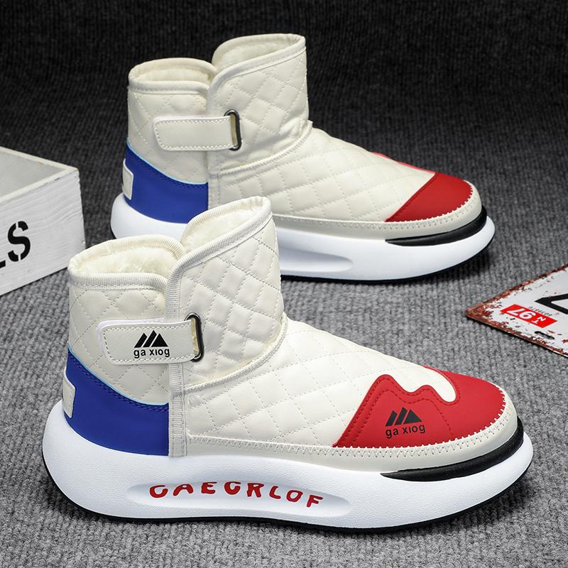 Fashion Men's Plush Snow Breathable Boots High Top Winter Warm Comfortable Sneakers