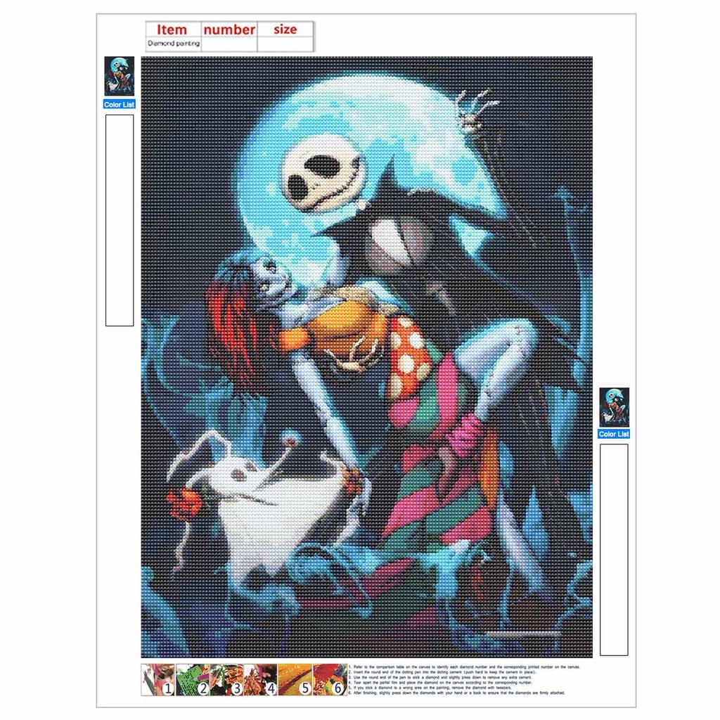 DIY Diamond Painting Canvas Jack and Sally Nightmare Design 5D Full Drill Art Creative Leisure Craft Home Decor Wall Pictures