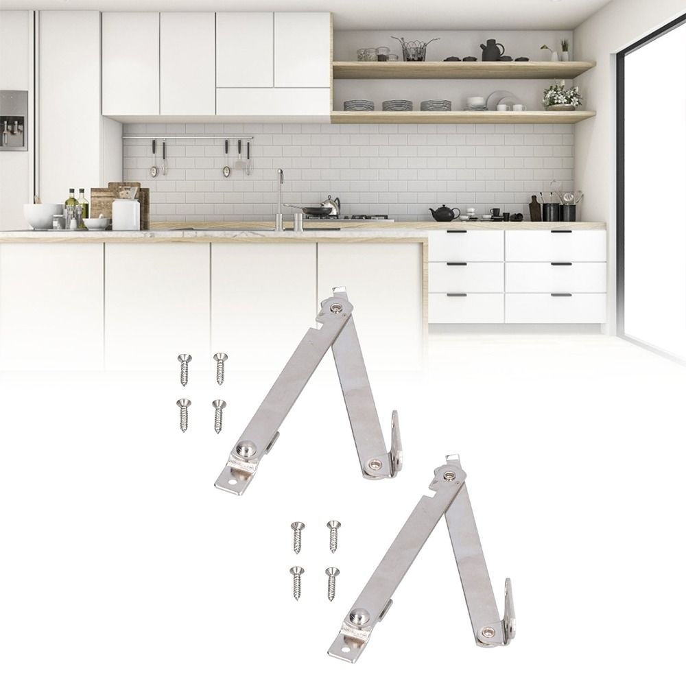 2pcs With Screws Lid Support Hinges Silver Door Stay Hinge Small Folding Support Hinges Windows