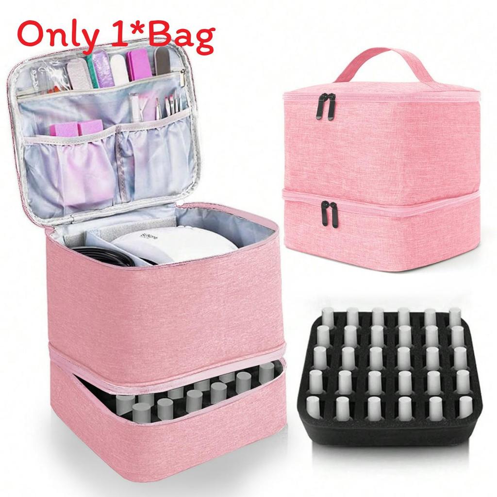 Modern Minimalist Double Layer Large Capacity Makeup Organizer For Travel And Home Use