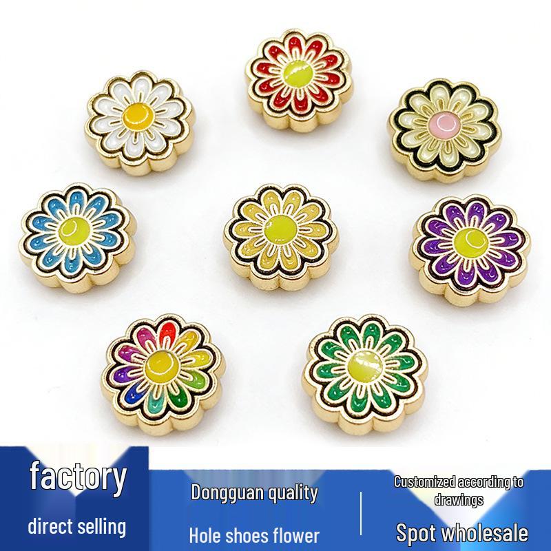 Metal Flower Series Shoe Charms: Crocs Flower Accessories & Buckles