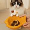 Large Caliber Ceramic Cat Bowl Cartoon Cervical Protection Bowl  Water Drinking