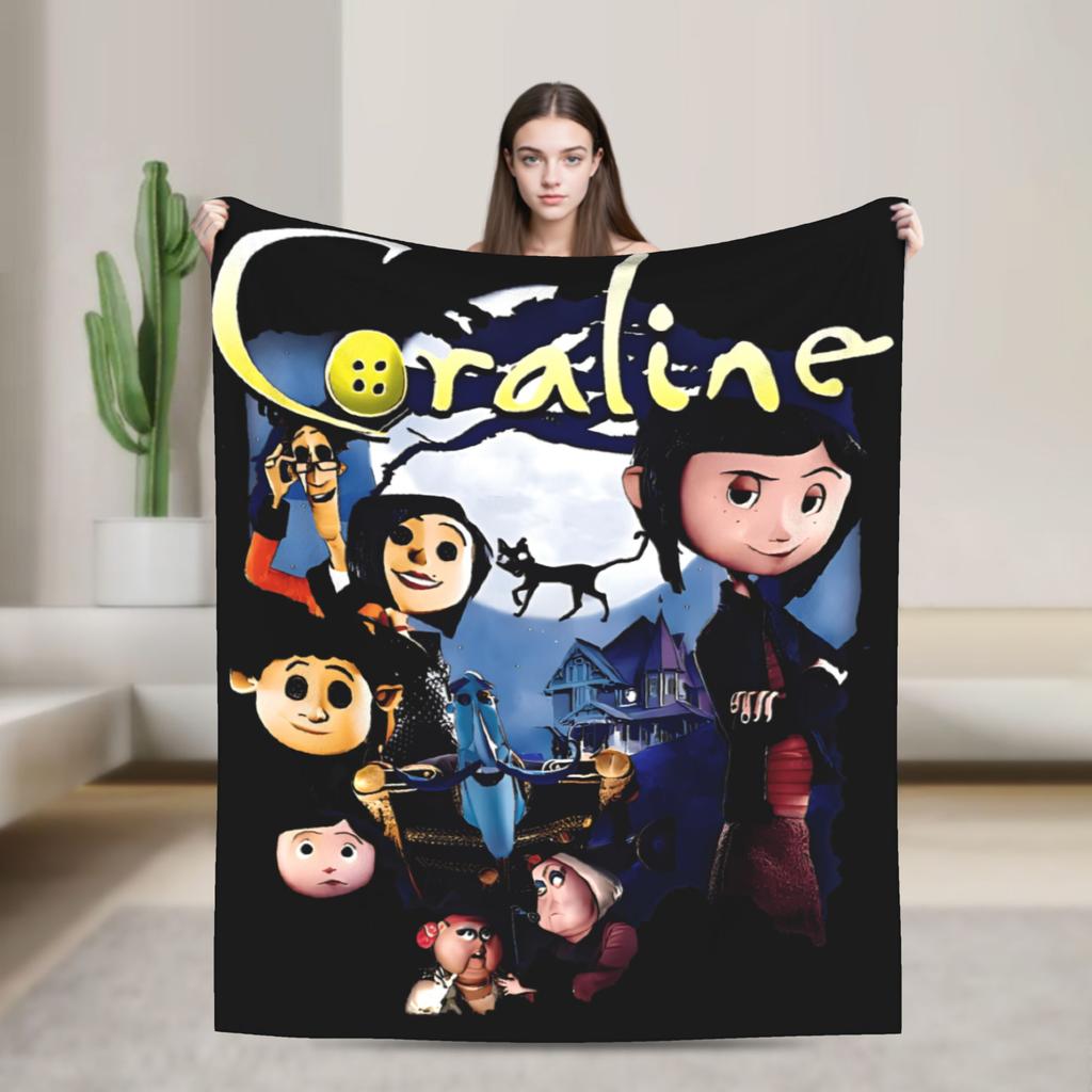 Super Soft BlanketChild Airplane Travel Coralines Throw Blanket Horror Flannel Bedspread For Living Room Comfortable Sofa Cover