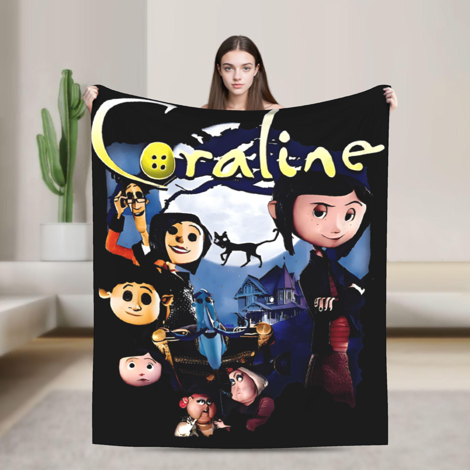 

Coralines Plush Blanket Children cartoons Flannel Throw Blanket For Home Decor Super Warm Custom Quality Bedspread Gift Idea 75cmx90cm