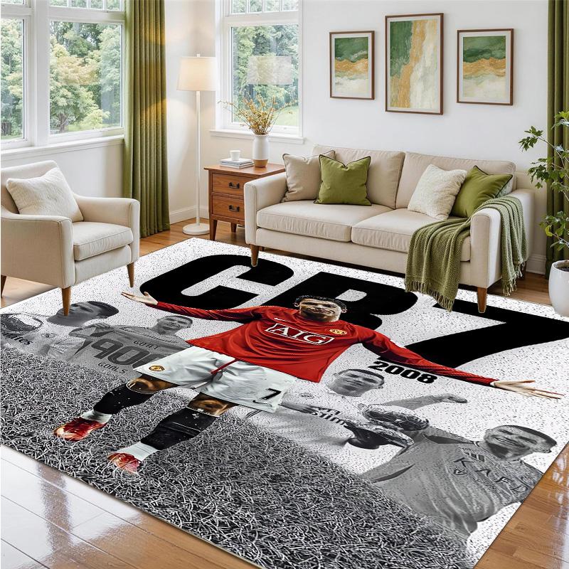 Cristiano Ronaldo Design Kristall Samt Teppich Weiche Dekorative Matte für Schlafzimmer Eingang
