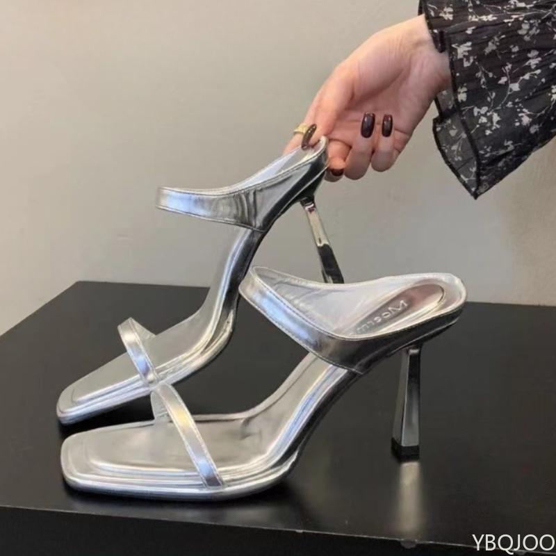 Ladies Fashion High Heel Summer Outdoor Slippers Fashion Open Toed Sandals Elegant Women's High Heel Slipper