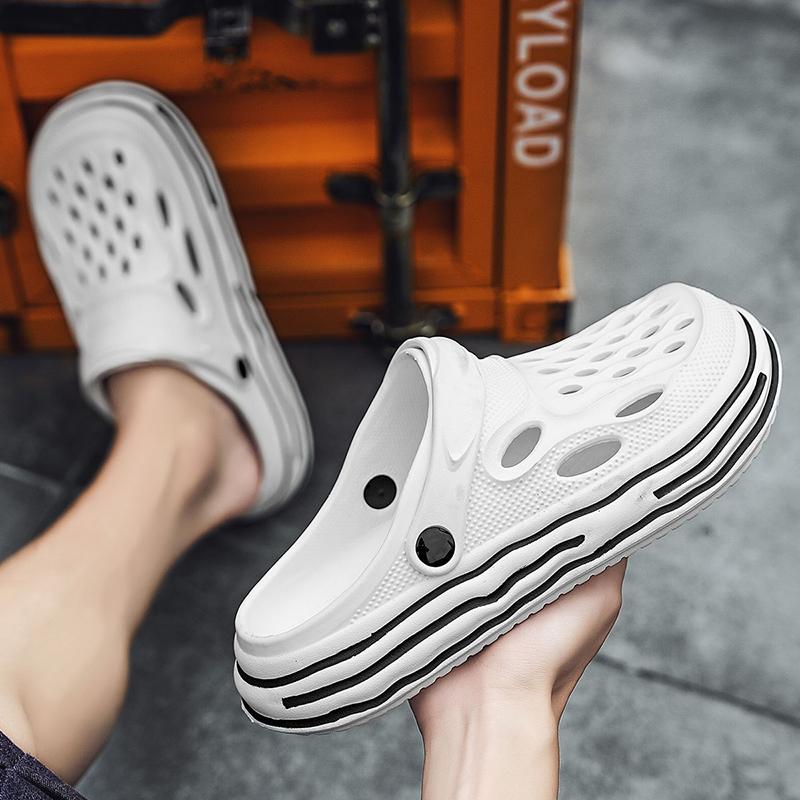 Fashion Hot Sale Brand Clogs Men Sandals Casual Slippers EVA Lightweight Sandles Summer Beach Men's Half Drag New Mens Slip on Shoes