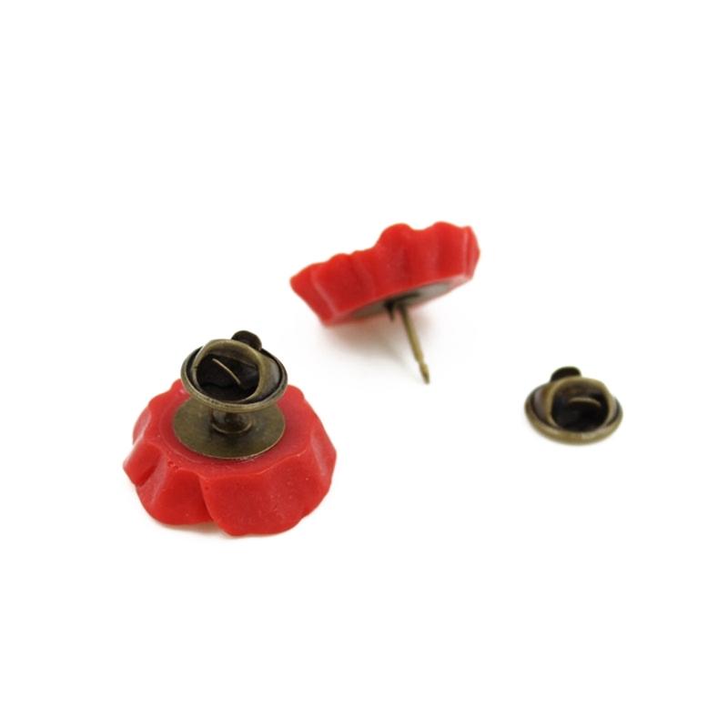 10pcs Elegant Poppy Shaped Brooch Stylish Flower Breastpin Remembrance Day Lapel Pin for Women Girls Memorial Day Gift