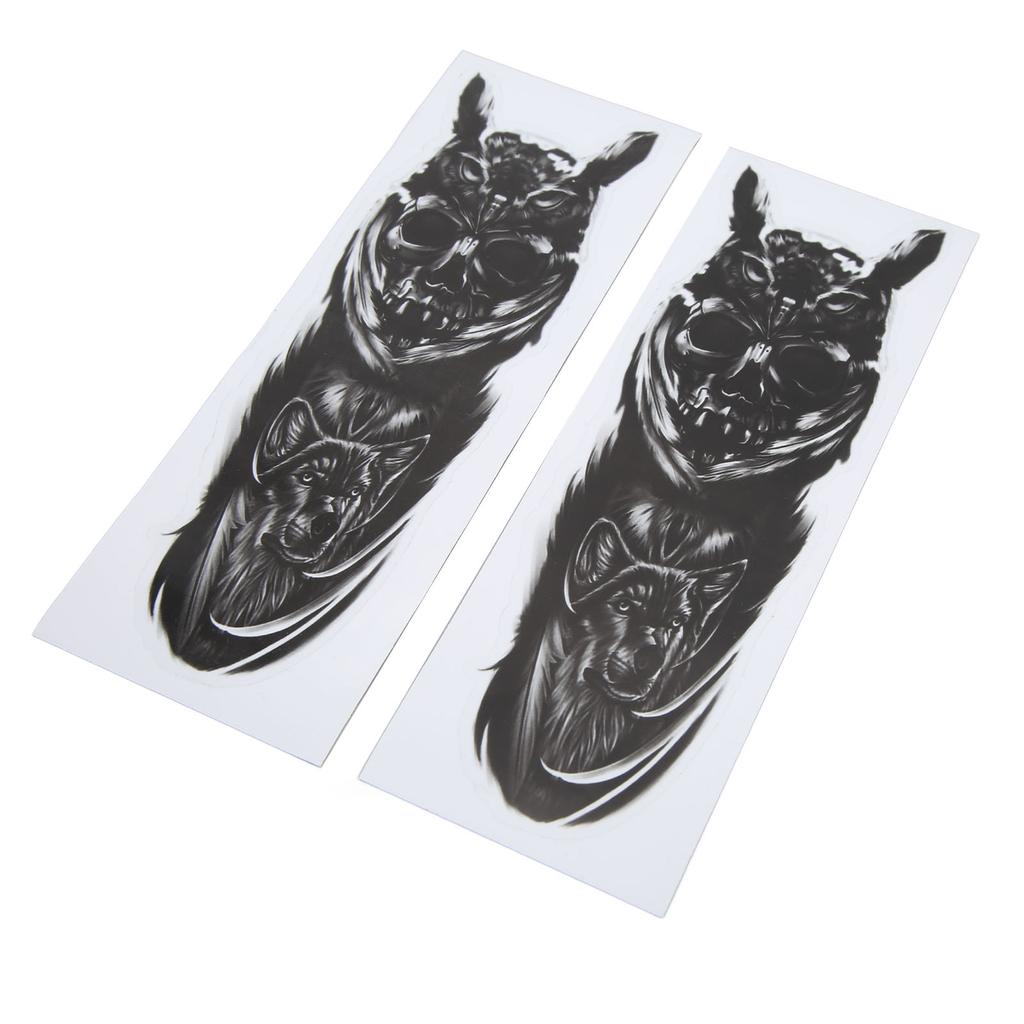 2Pcs Motorcycle Shock Sticker Paper Universal Modification Stickers Strong StickinessSkull Wolf