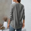 Ladies' Fashionable And Casual Semi Open V-neck Seven Quarter Sleeve Striped Versatile Design Top