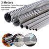 Inner Diameter 4-20mm 304 Stainlesss Steel Corrugated Pipe Wire Line Cable Conduit Protect Hose Tube Length 3 Meter
