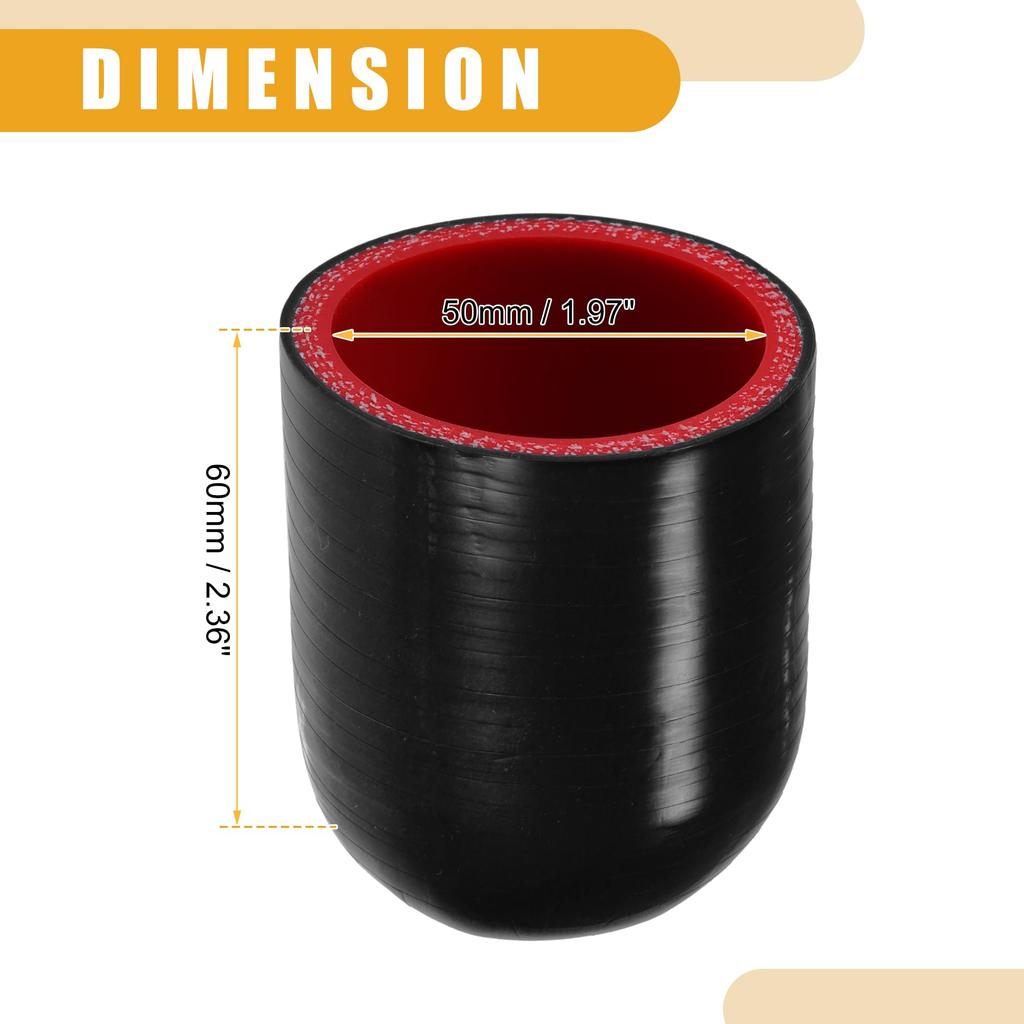 Partuto 1 Set 50mm 1.97" ID Universal Silicone Hose Cap Intake Vacuum Hose End