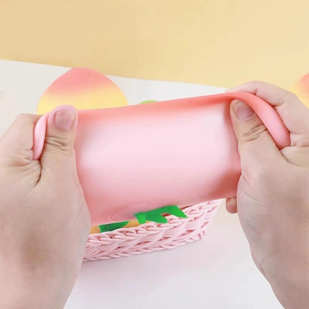 Cartoon Peach Fidget Toy Kawaii Kids Squishy Slow Rising Anti-Stress Decompression Toy Pu Squishies Gift