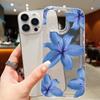 Elegant Blue Lily Pattern TPU Phone Case For 16 14 17 Pro Max 13 12 11 Pro Max 14 15 Plus XS XR X 16E 7 8 Plus Back Cover