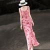 Elegant French Floral Chiffon Dress