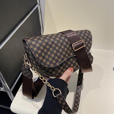 Vintage Pattern Crossbody Bags for Women Shoulder Bag Trend Small Purse and Handbag Luxury Designer Female Saddle Bag