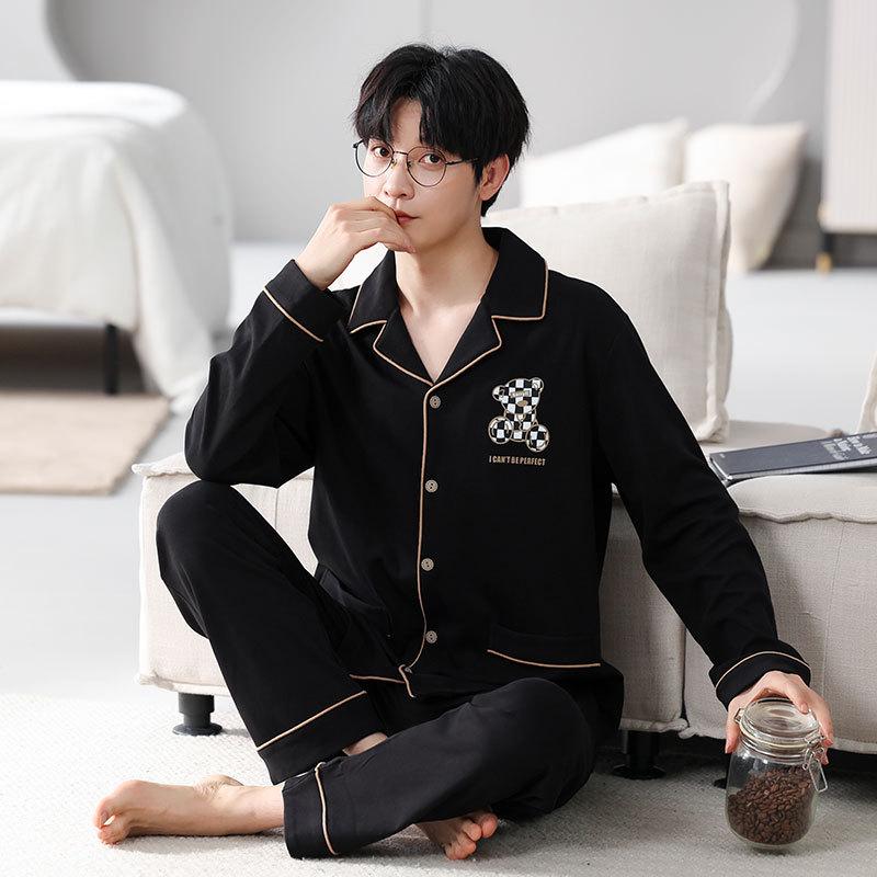 Couple Pajamas Women'S Pure Cotton Long-Sleeved Casual Can Wear Cotton Loungewear Large Size Men'S Suit