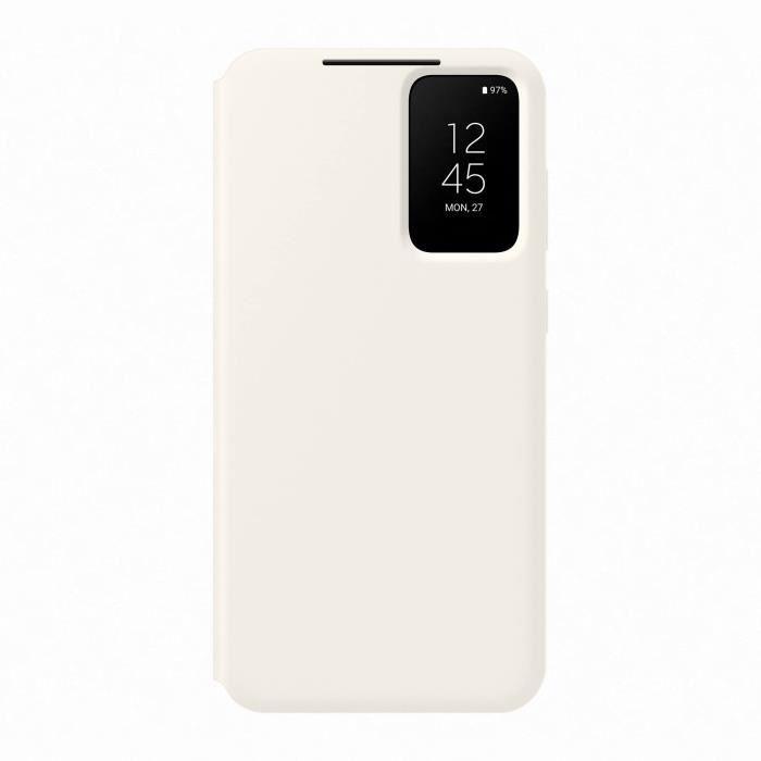 Coque et étui téléphone mobile samsung etui smart view avec porte-carte s23+ creme