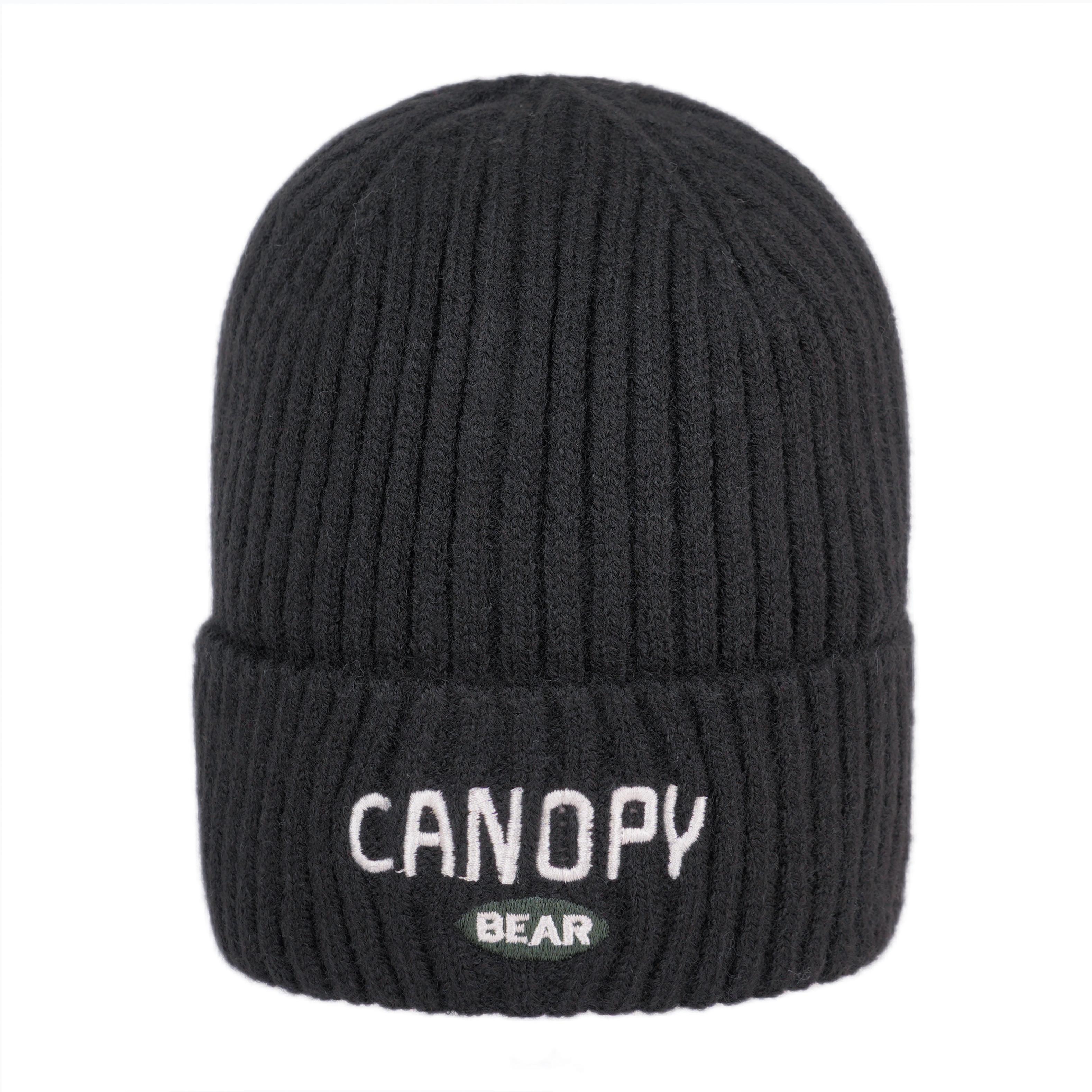 New Trend Cuffless Beanie Knitted Hat Short Cuff Beanie Kids Embroidery Logo Hats Unisex in Stock Cotton чёрный