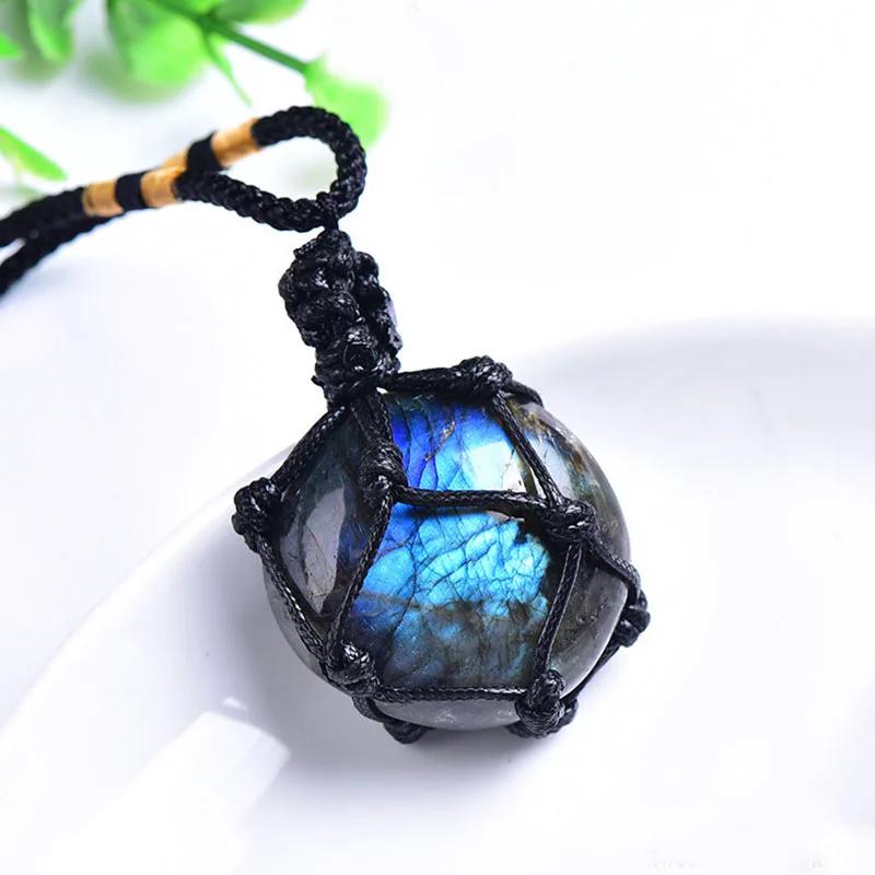 Natural Labradorite Moonstone Polished Palm Stones Blue Shine Light Healing Crystals Gemstone Fortune Hanging Decoration