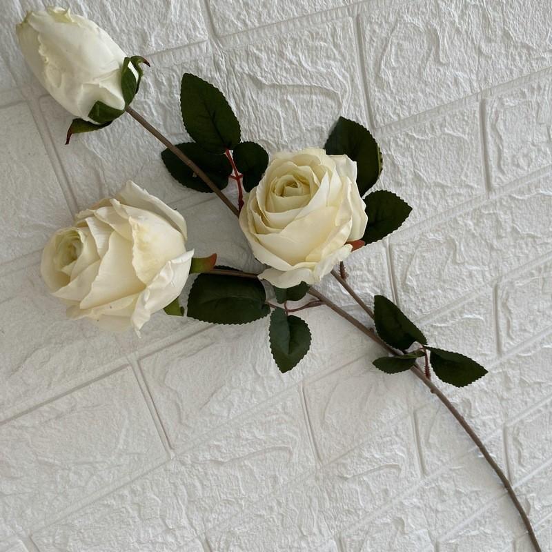 3head Long Branch Rose Artificial Flowers For Wedding Decor And Home Decorations