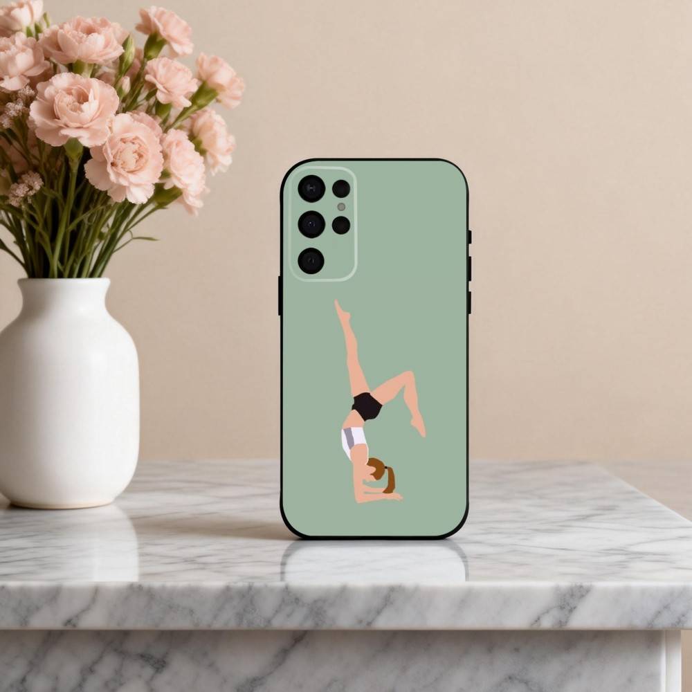 GYM Girl G-Gymnastik Kunst Handyhülle Für Samsung S25,24,23,22,30,21,10,9,Ultra,Plus,Lite,FE,4,5 G Weiche Schwarze Hülle