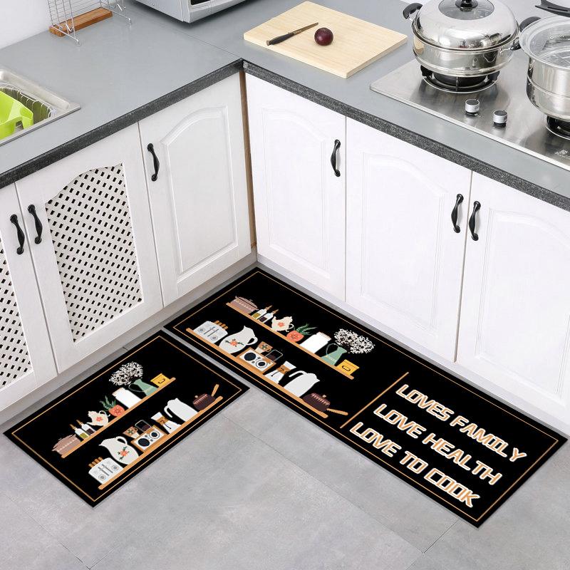 Kitchen Washable Anti-Slip Long Floor Mat Bathroom Entrance Door Absorbent Mat Bedroom Bedside Area Rug Living Room Prayer Rug