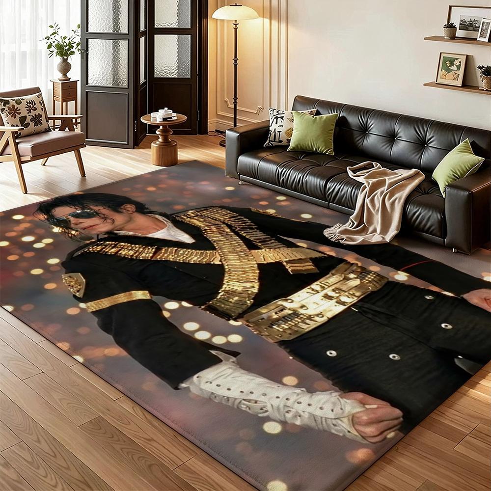 Michael Jackson Portrait Signature Printed Rug Absorbent Nonslip Carpet For Hallway Balcony Study Home Party Decor Halloween Gift