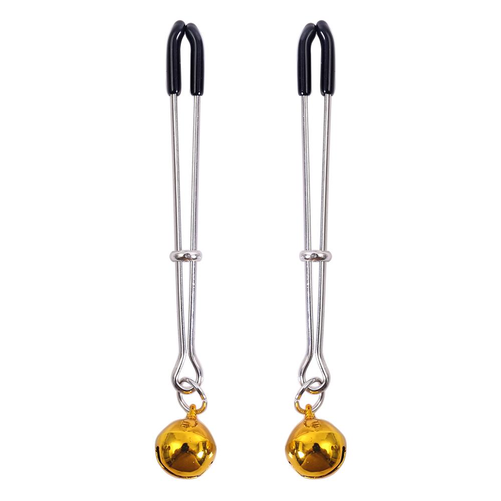 Hot Sale SM Couple Game Stimulator Metal Bell Nipple Clamp Tease Breast Labia Clitoris Clips