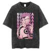 Anime Jujutsu Kaisen Ryomen Sukuna Vasket T-skjorte Vintage Bomull Herre Streetwear Oversized Dame Kortermet