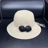 Fine grass French spring and summer 2026 new old money wind pearl flower dome straw hat sunshade sunscreen big brim basin hat