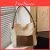 Yogodlns Women Woven Straw Summer Shoulder Bag Holiday Rattan Beach Bucket Patchwork Tote Handbag